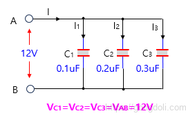 커패시터 직병렬:병렬회로