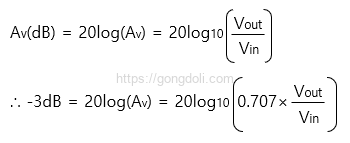 능동 저역 통과 필터 : 수식2