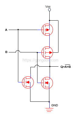 NOR 게이트 회로 : CMOS 이용