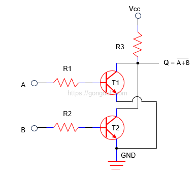 NOR 게이트 회로 : 트랜지스터 이용