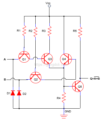 NOR 게이트 회로 : TTL 이용