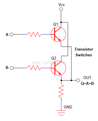 OR 게이트 논리 회로 : 트랜지스터