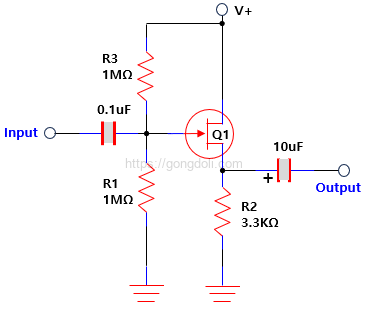 Buffer 회로 설계 : 전압 분배 JFET Buffer회로