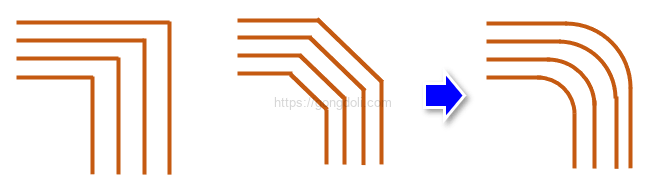 플렉스 PCB 설계 : 배선 각도